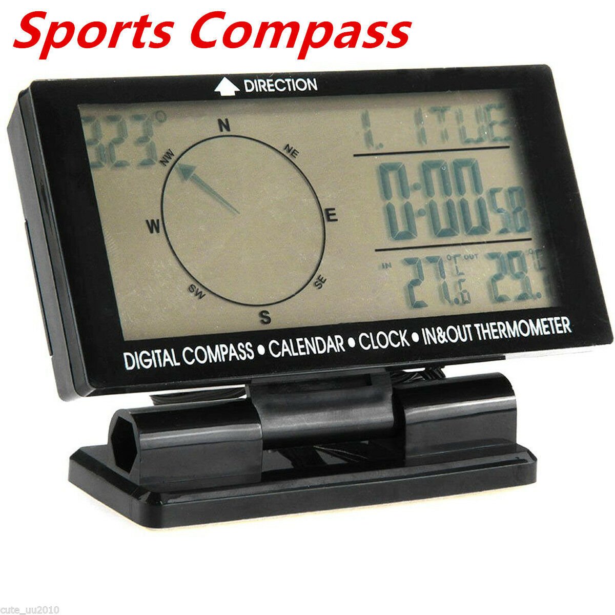 New Car Auto Digital Electronic Compass With Clock Thermometer Travel ...