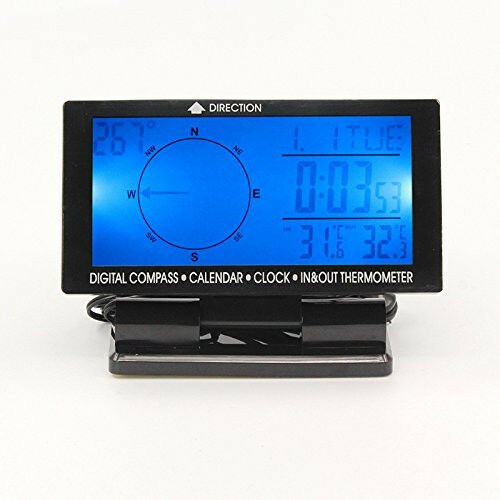 New Car Auto Digital Electronic Compass With Clock Thermometer Travel ...