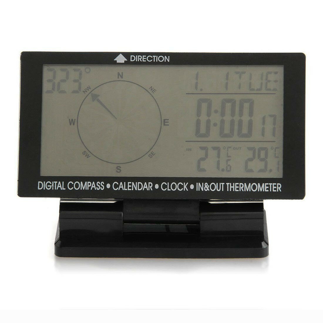 New Car Auto Digital Electronic Compass With Clock Thermometer Travel Guiding db