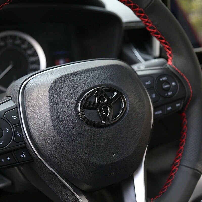 Black OEM Toyota Carbon fibre Steering Wheel Emblem Overlay