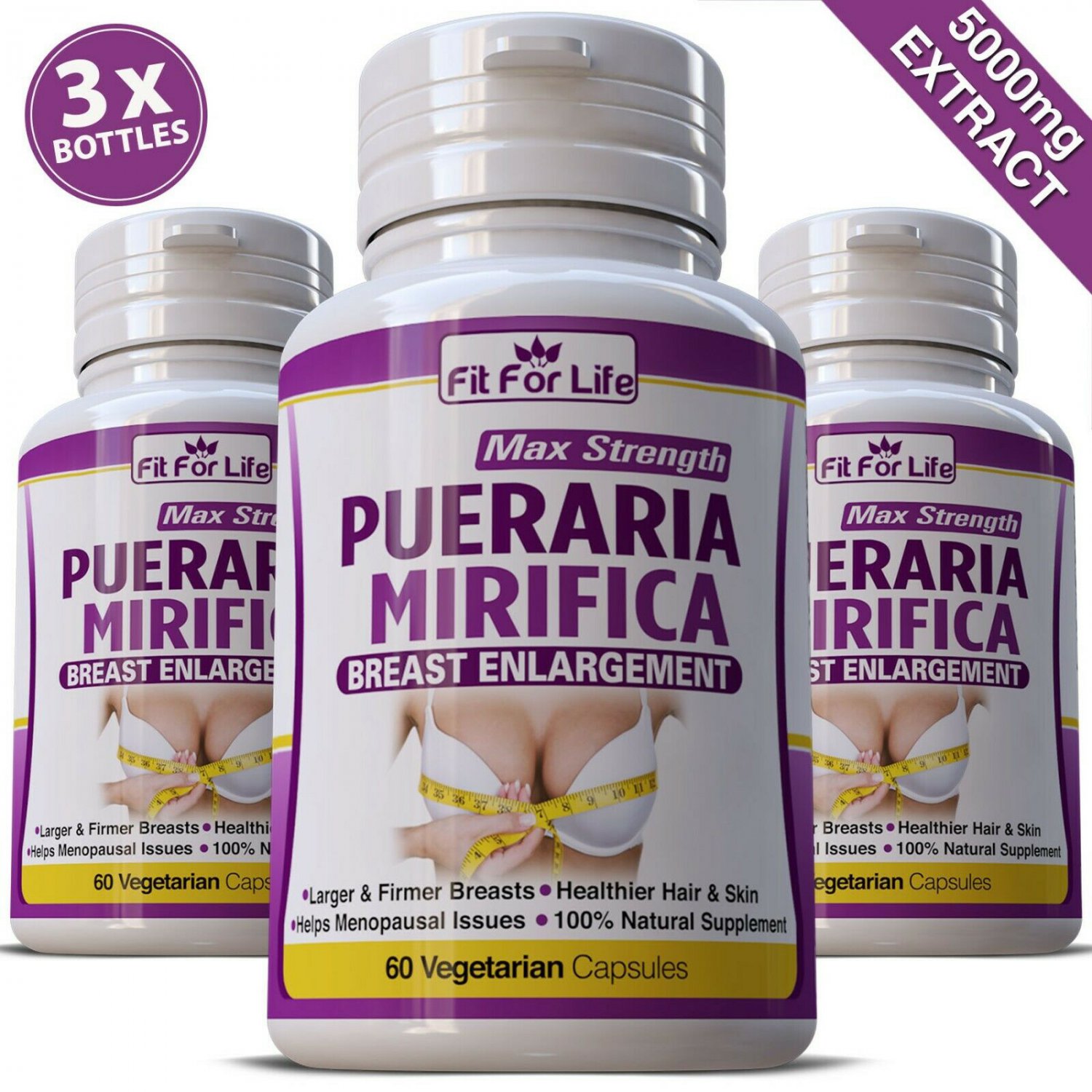 180 PUERARIA MIRIFICA PILLS BIGGER BREASTS ENLARGEMENT FIRM BUST CAPSULES 5000mg