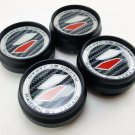 Lenso Black Center Caps Hub Cover Wheels Size 62mm. Logo Emblem Raiden Racing 4p