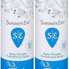 Pack of 2 Summer's Eve! Baby Powder 2oz Feminine Deodorant Spray