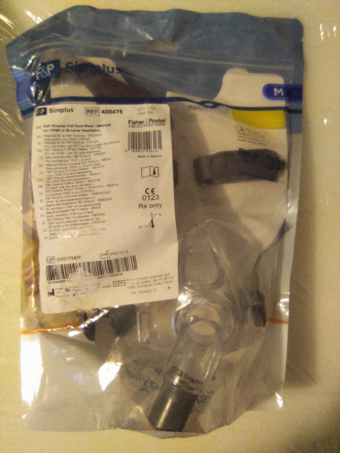 Fisher Paykel Simplus Full Face CPAP Mask - 400476 medium