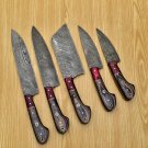 Professional Chef Knife set 5pc - Damascus Kitchen Knife set 5pc - Damascus Kitchen Knives for sale