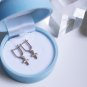 Earrings Crosses &ETH;&iexcl;ute Tiny Modest with Natural Zircon  Silver 925