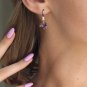 Earrings Hummingbird with Natural Gems Ruby and Demantoids, gold 585, black rhodium