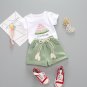 Girls' Simple Fashion Round Neck Short Sleeves Shorts Two-piece Set