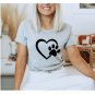 Paw Love T Shirt, Paw Love Tee, Dog Lover Shirt, Paw Print Heart Shirt, Paw Prin