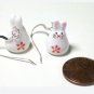 Cute Pink Porcelain Rabbit Dangle Silver Earrings