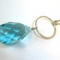 Aqua Quartz Round Hoop Silver Necklace