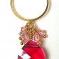 Fuchsia Swarovski Cluster Gold Hoop Necklace