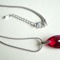 Ruby Swarovski Teardrop Silver Necklace