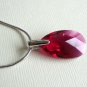 Ruby Swarovski Teardrop Silver Necklace