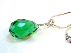 Green Quartz Silver Necklace