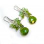 Green Swarovski Crystals Cluster Earrings