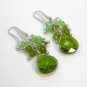 Green Swarovski Crystals Cluster Earrings