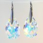 Clear AB Swarovski Faceted Teardrop Silver Earrings