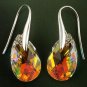 Clear AB Swarovski Faceted Teardrop Silver Earrings