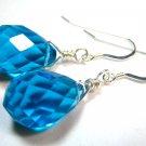 Blue Quartz Silver Earrings