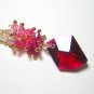 Ruby Fuchsia Swarovski Cosmic Cascade Long Gold Necklace
