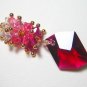 Ruby Fuchsia Swarovski Cosmic Cascade Long Gold Necklace