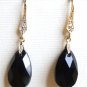 Black Swarovski Teardrop Gold Cubic Decorated Earrings