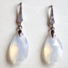 White Opal Swarovski Dangle Silver Earrings
