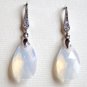 White Opal Swarovski Dangle Silver Earrings