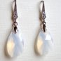White Opal Swarovski Dangle Silver Earrings