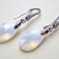 White Opal Swarovski Dangle Silver Earrings