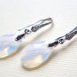 White Opal Swarovski Dangle Silver Earrings