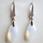 White Opal Swarovski Dangle Silver Earrings
