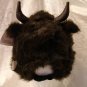 BUFFALO HAT furry COSTUME Mask on Head DOES NOT COVER FACE buffallo bull bulls bills PLUSH Halloween