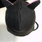Black Cat Woman KNIT ski cap Halloween COSTUME  Kitty Wool LINED Soft kitten warm winter beanie