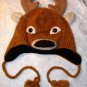 DEER HAT pilot cap dear / elk / caribou KNIT SKI CAP santa reindeer Halloween COSTUME