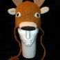 DEER HAT pilot cap dear / elk / caribou KNIT SKI CAP santa reindeer Halloween COSTUME