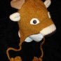 DEER HAT pilot cap dear / elk / caribou KNIT SKI CAP santa reindeer Halloween COSTUME