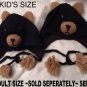 BLACK BEAR HAT Grizzlies KNIT GRIZZLY Adult Costume delux knitwear hats and mittens