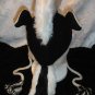 SKUNK HAT ADULT Mohawk  KNIT Ski cap BEANIE Halloween Costume Helmet Head mask handmade BLACK BADGER