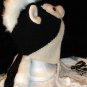 SKUNK HAT ADULT Mohawk  KNIT Ski cap BEANIE Halloween Costume Helmet Head mask handmade BLACK BADGER
