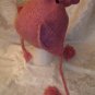 ADULT PINK ELEPHANT Hat KNIT SKI CAP animal Halloween costume Braided Tail Pink Tassels