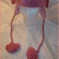 ADULT PINK ELEPHANT Hat KNIT SKI CAP animal Halloween costume Braided Tail Pink Tassels
