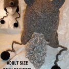 Gray Squirrel HAT knit ski cap CURLY fur TAIL Adult LINED grey Halloween costume