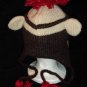 SOCK MONKEY HAT Adult size Fleece Lined Knit ski cap Warm SLEEPY snowboarder beanie COSTUME