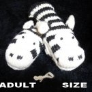 ZEBRA MITTENS knit mitts COSTUME hand puppet  ADULT  fleece lined striped animal shaped  gloves