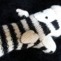 ZEBRA MITTENS knit mitts COSTUME hand puppet  ADULT  fleece lined striped animal shaped  gloves
