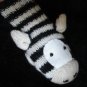 ZEBRA MITTENS knit mitts COSTUME hand puppet  ADULT  fleece lined striped animal shaped  gloves