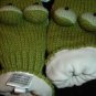 FROG MITTENS mitts ADULT puppet GREEN Knit Wool FLEECE LINED mitts Costume