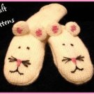 MOUSE MITTENS Fleece Lined ADULT knit ski WHITE puppets Halloween Costume NEW delux